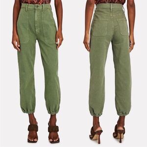 MOTHER The Wrapper Patch Springy Ankle Jeans, Green, size 26